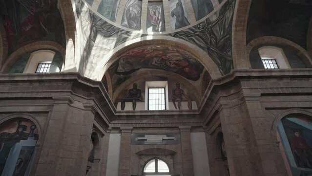 Museo Hospicio Caba&ntilde;as Museum - The Main Hall Hosts the Magnum Opus Frescoes of Muralist Painter Jos&eacute; Clemente Orozco Guadalajara, Mexico