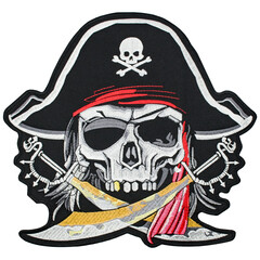 Skull and Bones Embroidered Patch. Jolly Roger. Pirate style. Punk Rock, Danger. Accessory for...