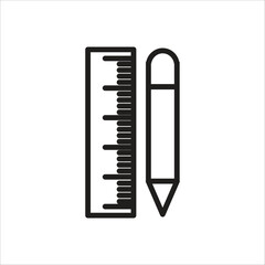 ruller vector icon line template