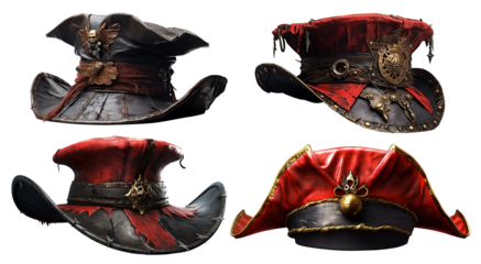 Set of pirate hats cut out