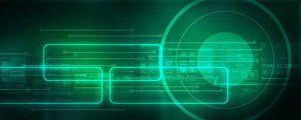 2d illustration Abstract futuristic electronic circuit technology background