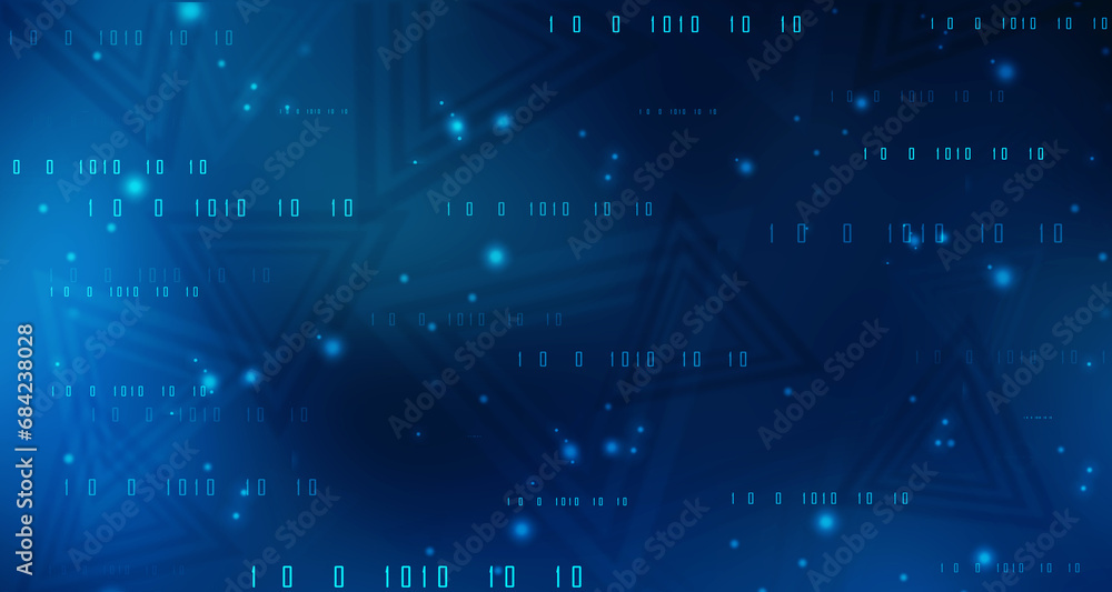 Leinwandbilder Binary Code Background, Digital Abstract technology background, flowing number one and zero text in binary code format in technology background. Internet Big data Concept