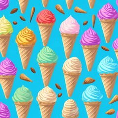 ice cream seamless pattern