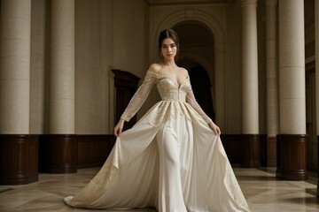 Fototapeta premium woman in elegant dress 