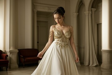 Fototapeta premium woman in elegant dress 