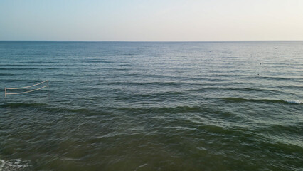 Fototapeta premium Panoramic aerial view of Lido di Camaiore and Viareggio shoreline in summer season