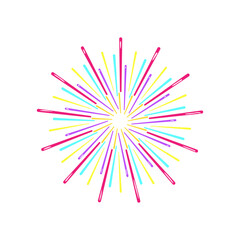 sky firework cartoon. firework light, happy celebrate, display new sky firework sign. isolated symbol vector illustration