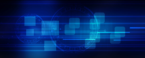 2d illustration Abstract futuristic electronic circuit technology background