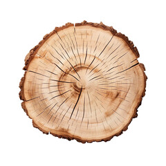 front view sycamore tree slice cookie isolated on a white transparent background 