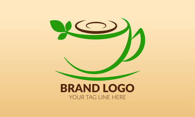 Coffee logo. Tea cup logo or icon design. Tea logo.