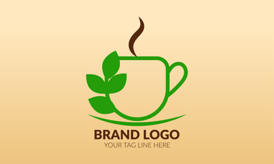 Coffee logo. Tea cup logo or icon design. Tea logo.