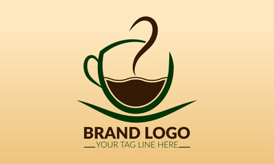 Coffee logo. Tea cup logo or icon design. Tea logo.
