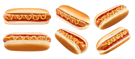 HOT DOG isolated on white background, clipping path, full depth of field