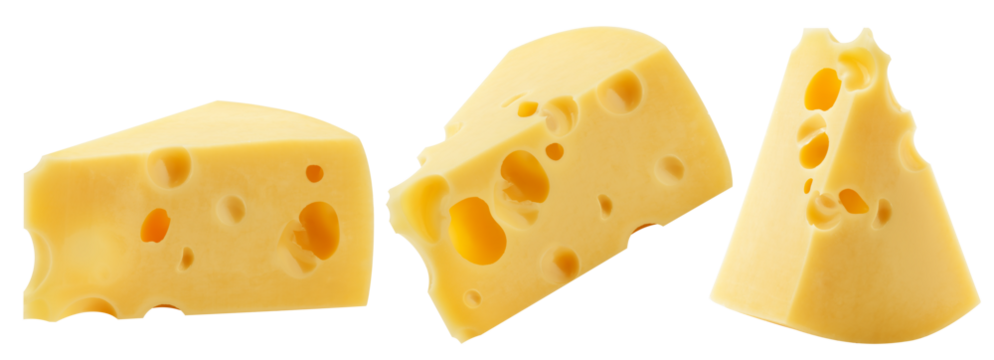 cheese, isolated on white background, clipping path, full depth of field