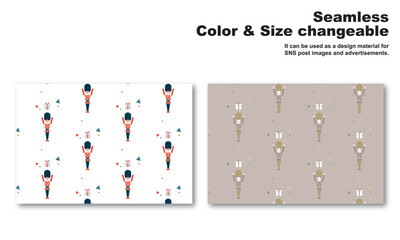 おもちゃの兵隊をモチーフにした背景パターン、シームレス、グラフィック素材