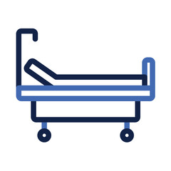 Hospital Bed Outline 2 Color Icon