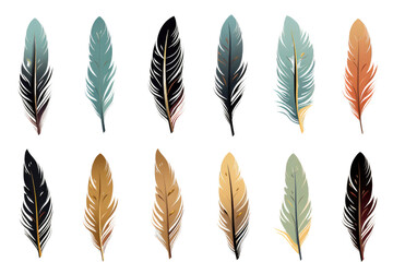 Set Collection of feathers, Generative Ai