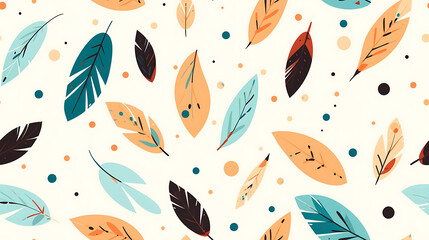 seamless pattern with autumn leaves - Seamless tile. Endless and repeat print.