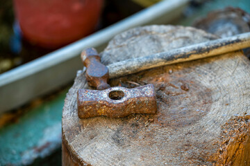 close up of an rusty metal
