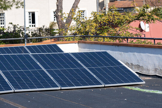 solar panels on a roof