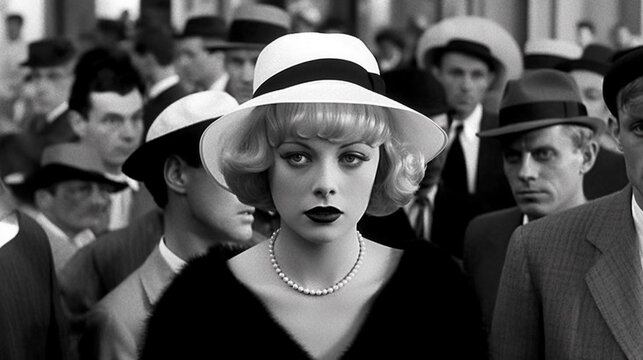 Fictitious scene from a 1950's style black and white movie AI generative