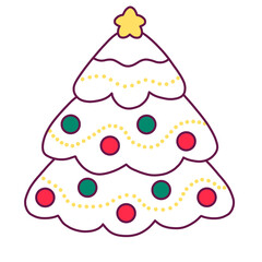 Set of Christmas hand drawn decorations. Wreath, Holly, gifts, branches spruce, red berries, christmas stocking. Greeting card, party invitation, stickers. 