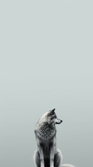 Ultra minimalism photography of a wolf, phone background created with Generative Ai