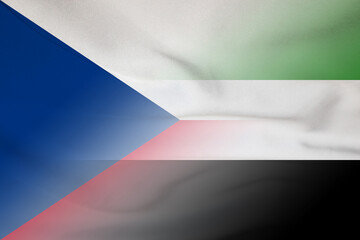 Czech Republic and UAE official flag transborder negotiation ARE CZE - obrazy, fototapety, plakaty