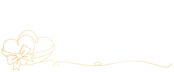 love golden line art style. line art heart. valentine, wedding, anniversary vector elements