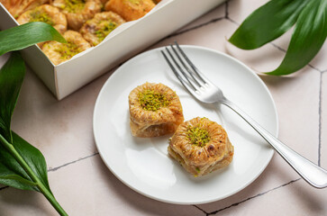 Assortment of Turkish baklava dessert