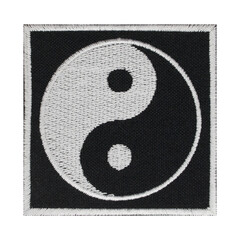 Embroidered patch yin yang sign. Punk Rock, Heavy Metal, Death. Accessory for rockers, metalheads, punks, goths.
