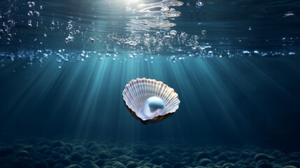 A grain of pearl found in the depths of the ocean