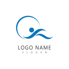 Obraz premium Water wave Logo vector and symbol Template