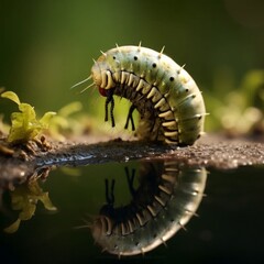 A little caterpillar that sees itself as a butterfly when it looks in the mirror 