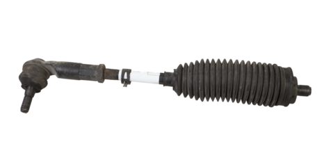 Used car ball joint isolated on white background Ball joint is the assembly connecting the steering wheel hub and the suspension arm, spherical bearing