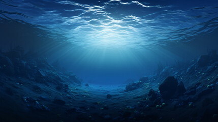 Glimpse the abyssal depths in a 3D-rendered illustration. - obrazy, fototapety, plakaty
