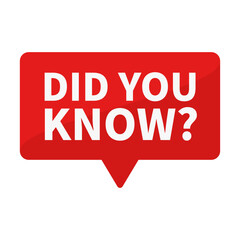 Did You Know In Red Rectangle Shape For Information Announcement
