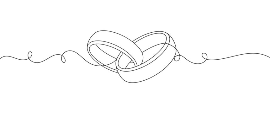 Wedding ring line art vector illustration