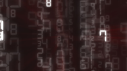 Abstract binary background, number streams, matrix effect.