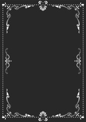white vintage lines Black card background, blank background for inserting text.