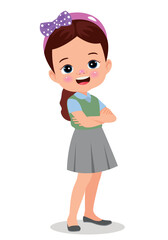 vector illustration of students in different postures