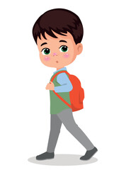 vector illustration of students in different postures