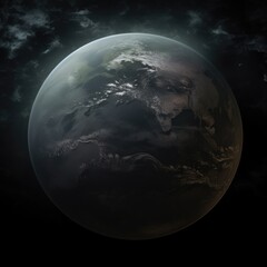 the earth from space, dark style