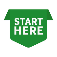 Start Here In Green Unique Shape For Promotion Business Marketing
