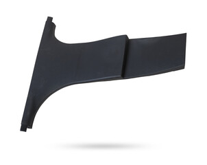 Black central pillar trim - car interior part and element on white isolated background. Auto...