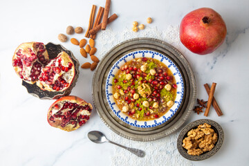Traditional delicious Turkish dessert; Ashura (Asure)