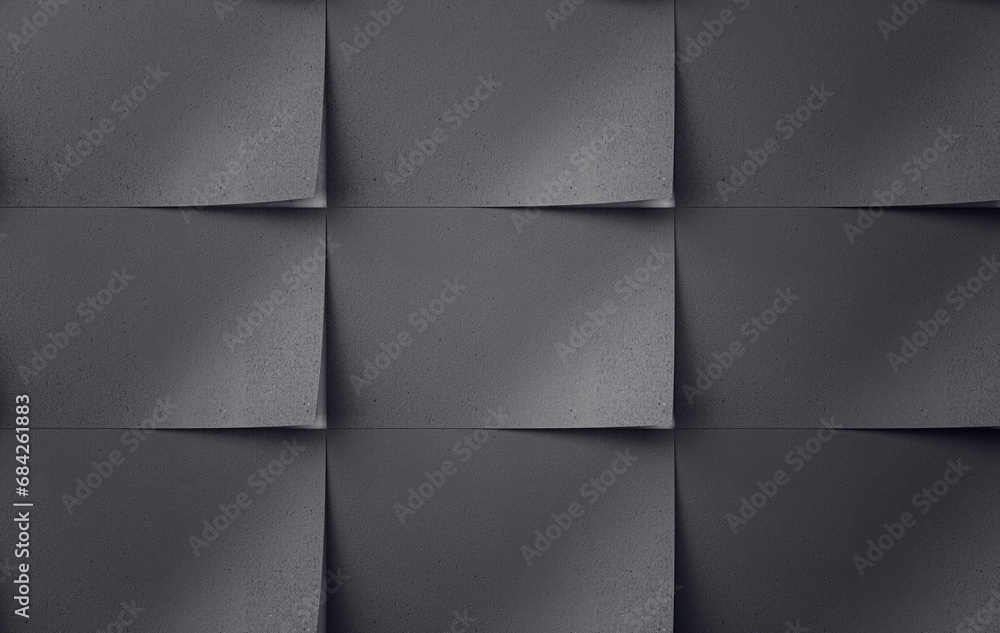 Poster abstract dark gray geometric panel background. minimalist design. 3d rendering