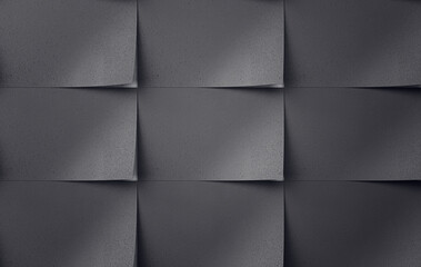 Abstract dark gray geometric panel background. Minimalist design. 3D Rendering
