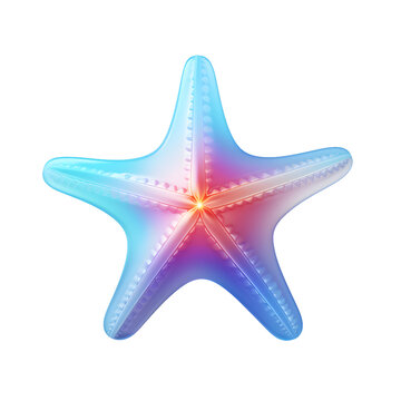 3D starfish neon soft smooth lighting