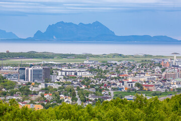 Bodø town seen from Rønvik MOUNTAIN in northern Norway